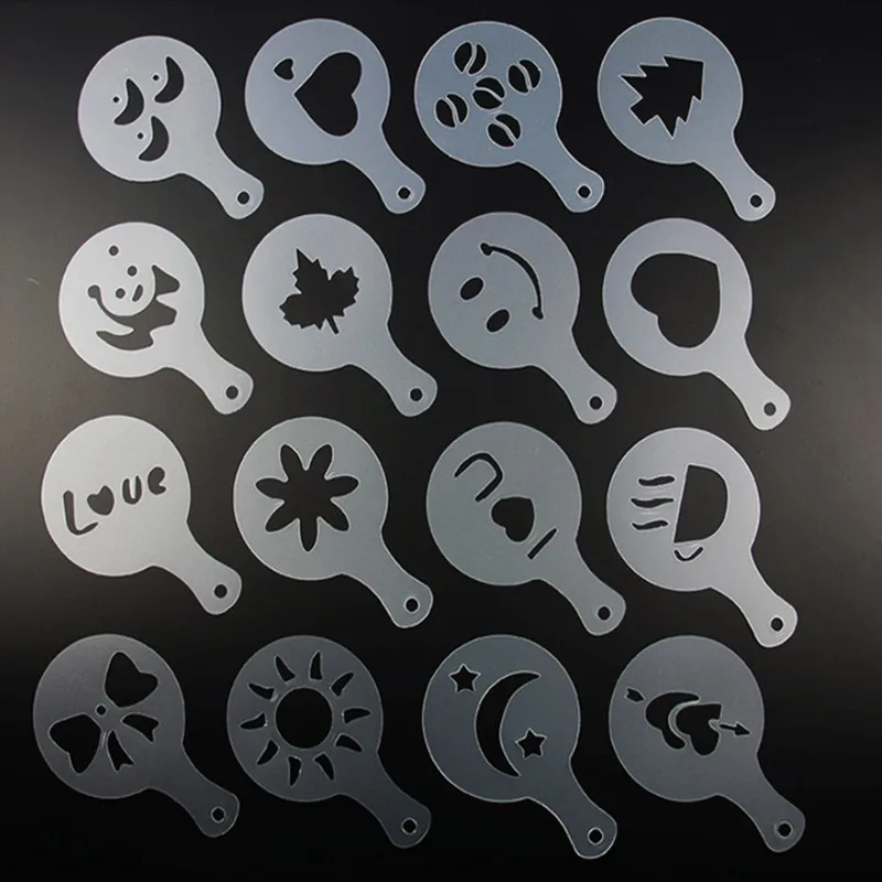 16 pcs mold Нержавеющая сталь шоколадный шейкер для сахара кофе пыльники какао порошок Корица пыли бак кухонный фильтр инструмент для приготовления пищи - Цвет: 16 pcs mold