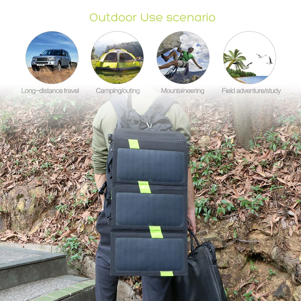 Двойное USB 5 в 20 Вт солнечное зарядное устройство Солнечная Панель Кемпинг Туризм