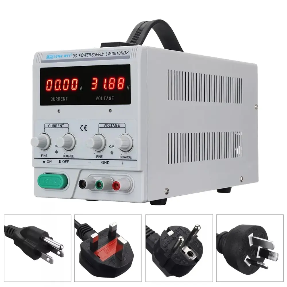 

KKMOON LW-3010KDS 110V/220V для детей, на возраст от 0 до 30V 0-10A коммутации Регулируемый DC Питание одноканальный переменной