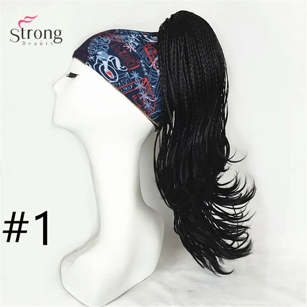 StrongBeauty косички плетеные дреды клип-на конский хвост коготь/челюсть клип шиньон черный/темно-коричневый длинные прямые синтетические волосы