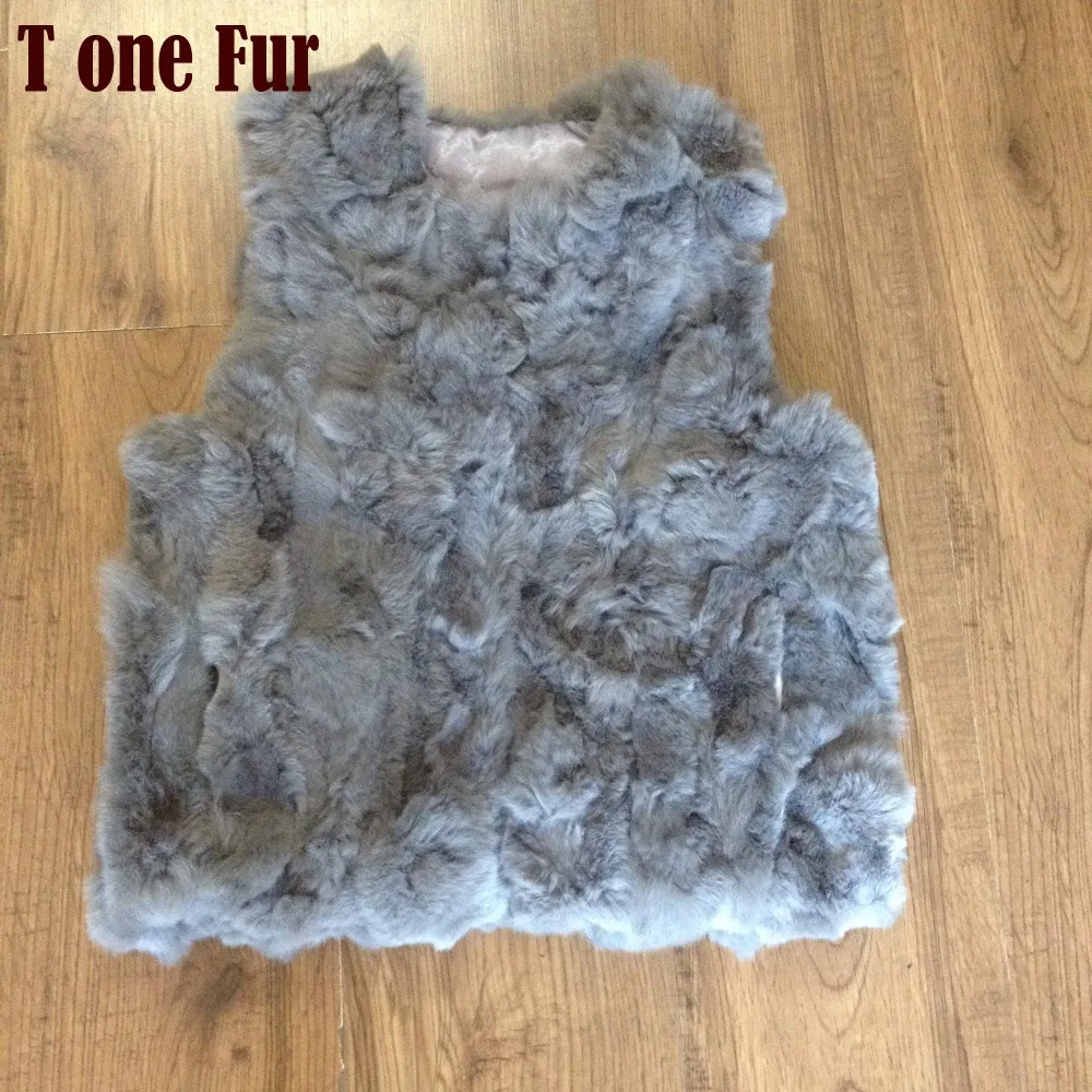 Женский жилет из натурального меха кролика Рекс Короткая Меховая безрукавка