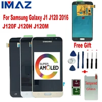 imaz super amoled lcd for samsung galaxy j1 2016 j120 j120f j120mh lcd display touch screen digitizer assembly for j120a lcd