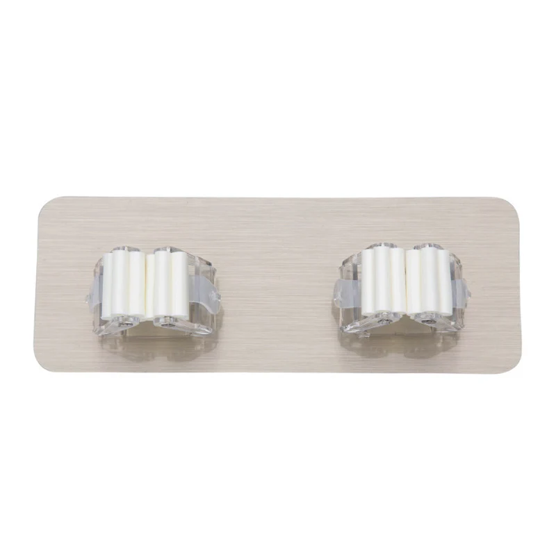 White Double Buckle 1 шт. настенный держатель для метлы для кухни и ванной настенный держатель для швабры Волшебная наклейка Швабра стойка для швабры - Цвет: White Double Buckle