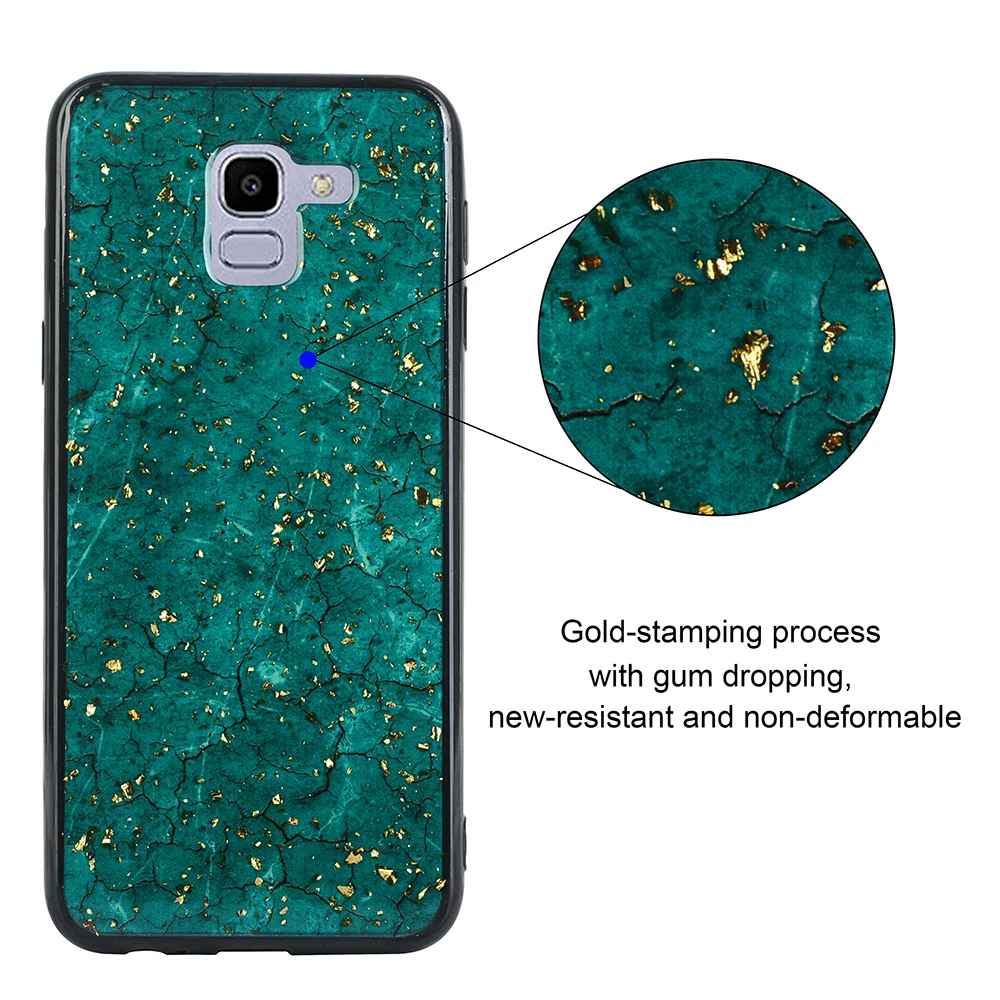Блестящий Мраморный чехол из фольги для Samsung Galaxy J4 J6 Plus 2018 блестящий мягкий ТПУ J8