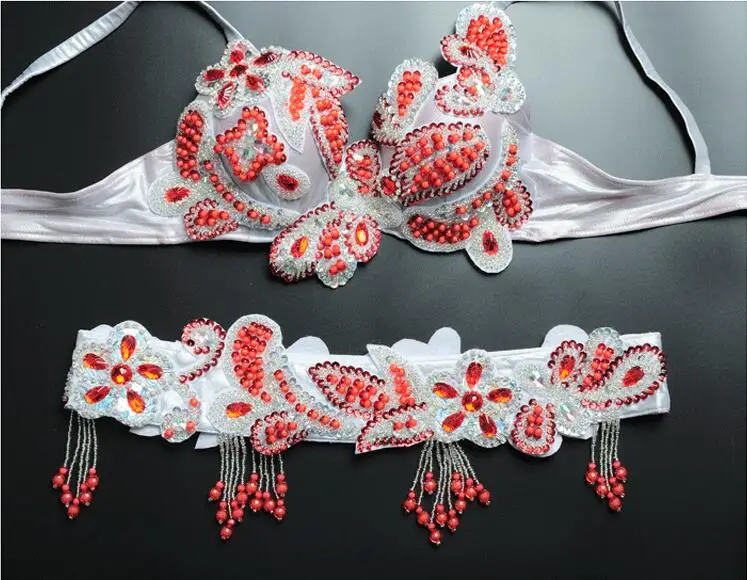 Женский костюм для танца живота комплект из 2 предметов топ с бюстгальтером и