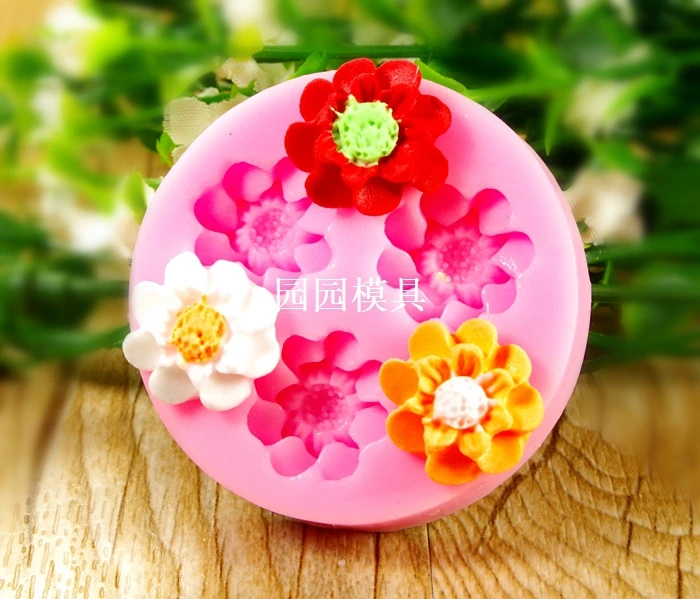 F150 Цветок Силиконовые помадки плесень Жевательная паста украшения торта Топпер