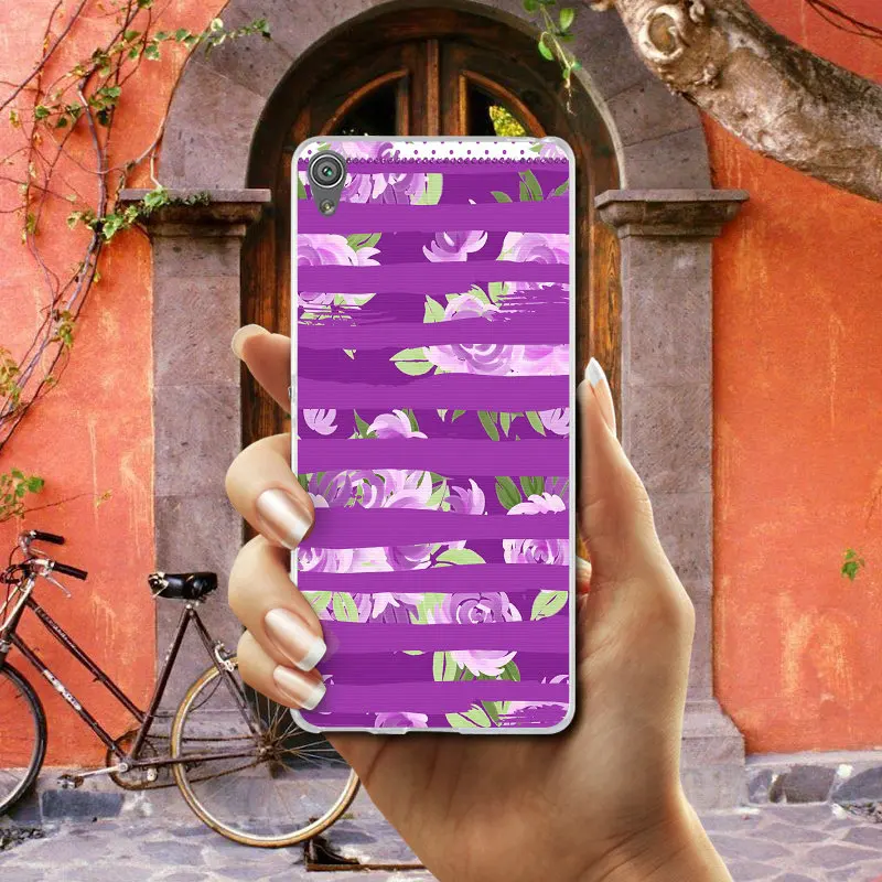 Soft TPU Mobile Phone Accessories for Sony Xperia XA XZ Z Z1 Z2 Z3 Z4 Z5 Compact E3 E5 T3 M2 M4 M5 Shell Bag Art Lilac Stripe | Мобильные