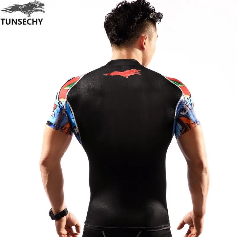 Мужские компрессионные рубашки облегающие термо футболки с коротким рукавом