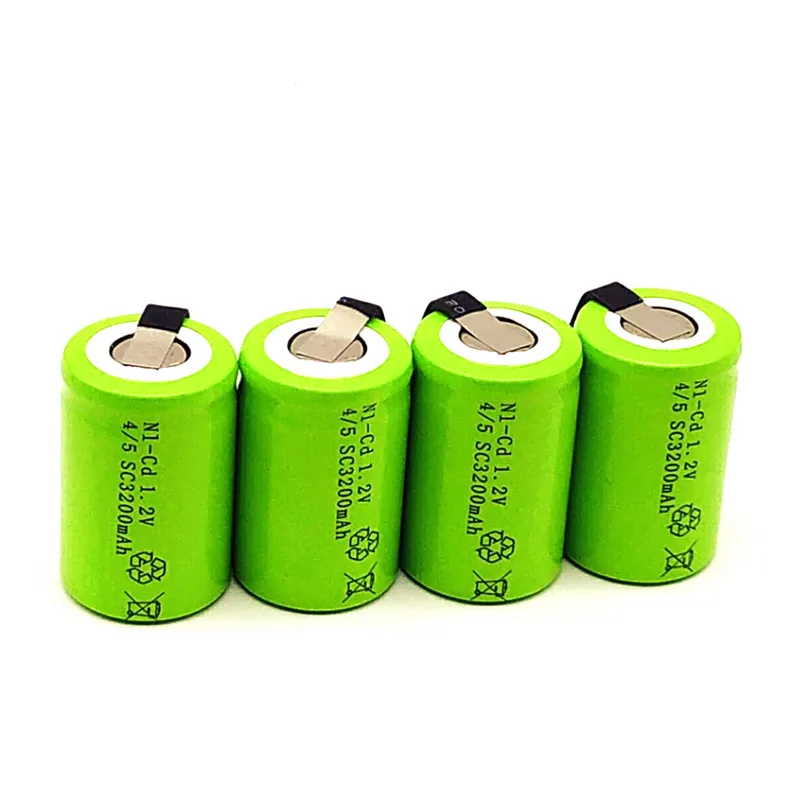 20 шт 4/5SC 1,2 V аккумуляторная батарея 3200mAh 4/5 SC Sub C Ni-CD ячейка со сварочными вкладками для электрической дрели шуруповерта