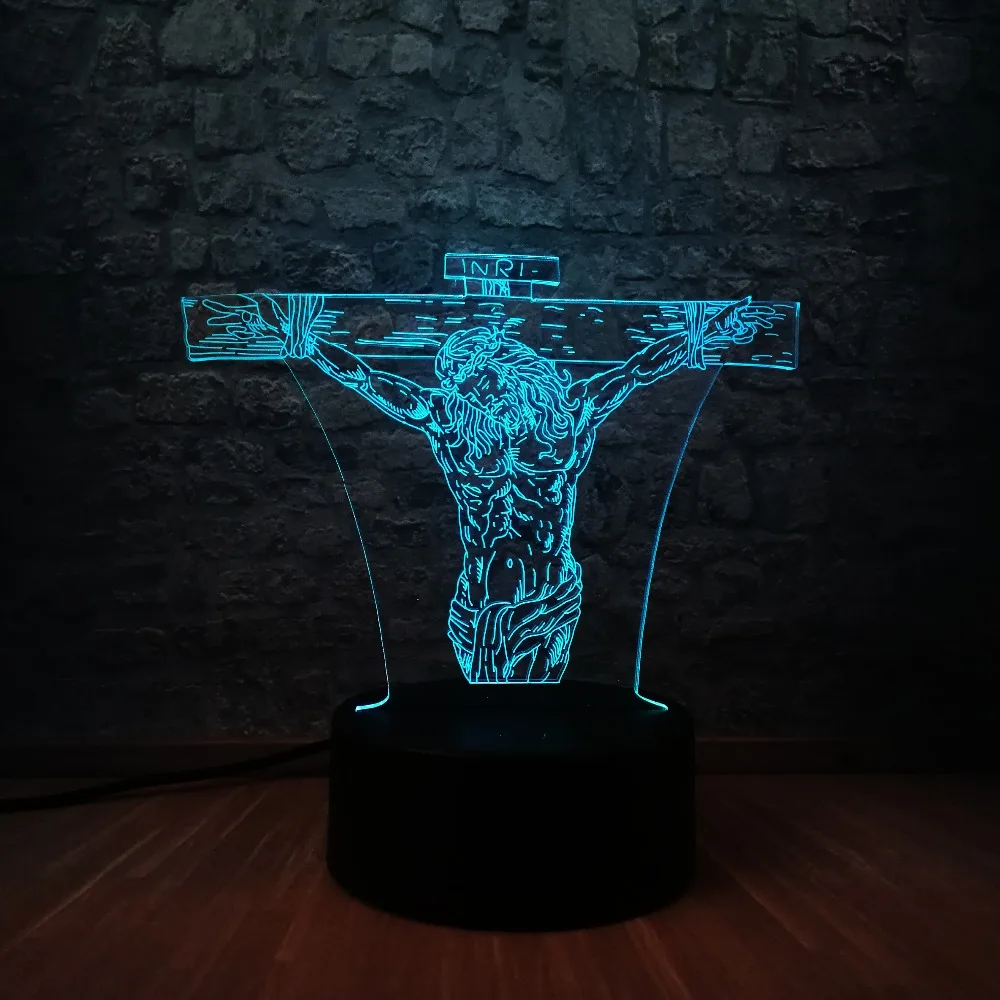 3D лампа Christ Jesus USB светодиодный настольный выключатель сенсорный дистанционный