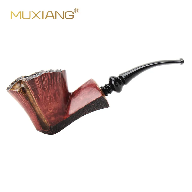 

MUXINAG Good Quality Briar Wood Bent Tobacco Pipe for Smoking with Acrylic Mouthpiece Fit For 3mm filter aa0245k02