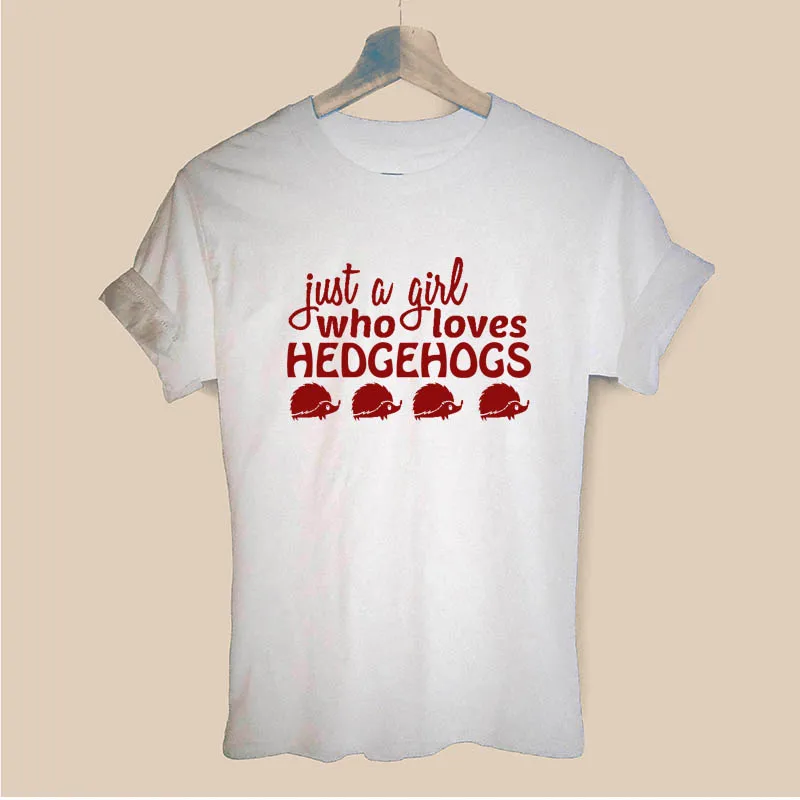Просто девушка, которая любит Hedgehogs Lover Harajuku футболка забавная Teeshirt женская одежда повседневные топы с короткими рукавами футболки