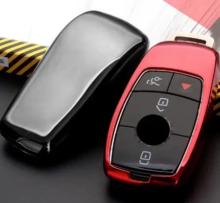 ТПУ чехол для автомобильных ключей, защитный мягкий чехол для Mercedes Benz E Class W213 S class, аксессуары для автомобиля - Название цвета: E-red
