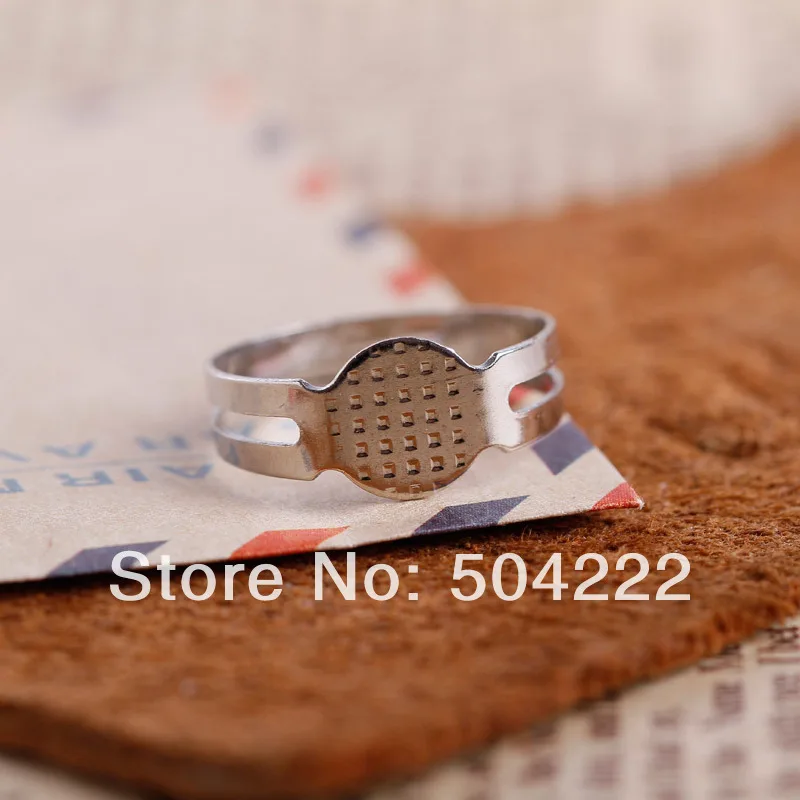 400 шт. смешанные цвета серебро родий золото бронза регулируемое пустое кольцо с 8