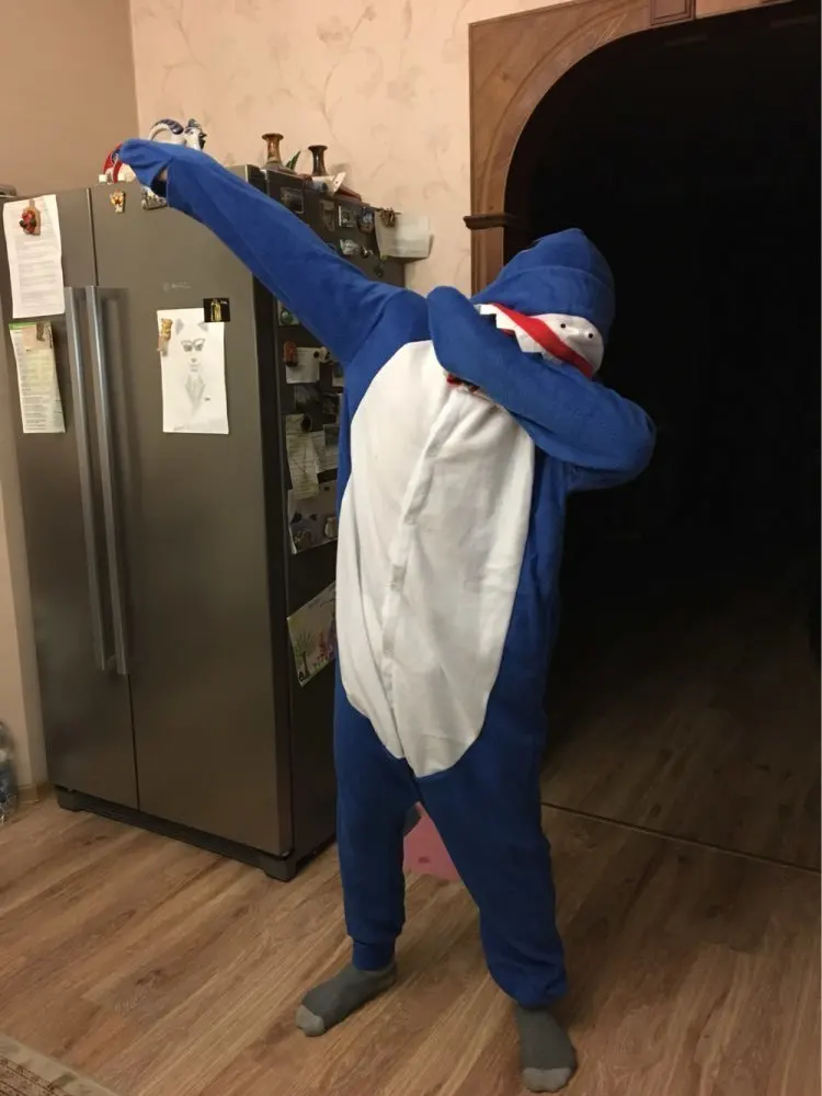 as photo Kigurumi пижамы для взрослых Косплей Тигр собака слон Единорог Синяя Акула Onesie Lemur пижамы Домашняя одежда для вечеринок для женщин и мужчин - Цвет: as photo