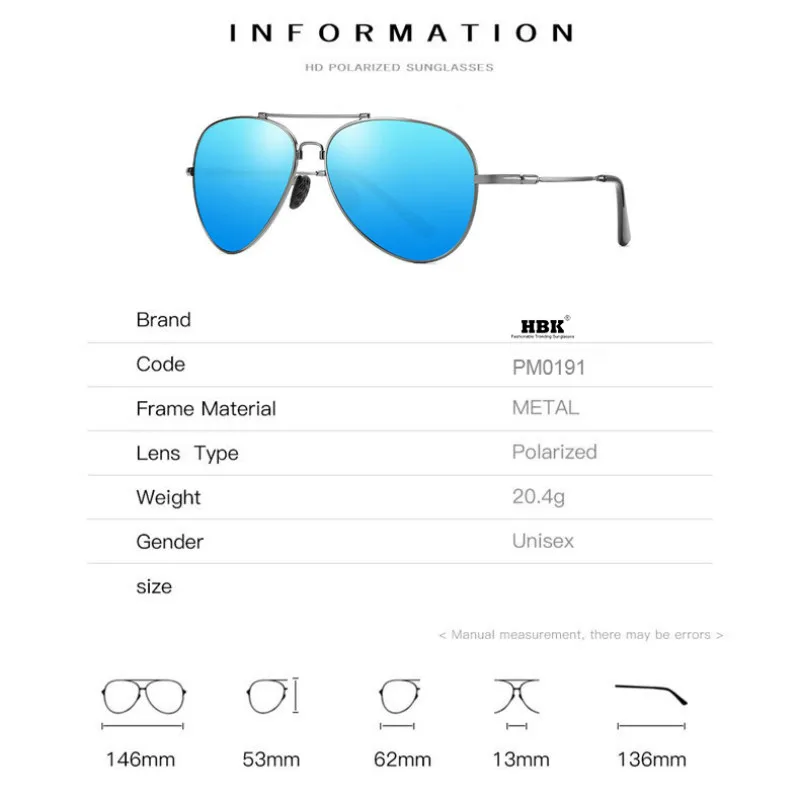 

Memory Metal Frame Pilot Driving Polarized Sunglasses Men Coating Sun Glasses for Man Brand Fishing oculos UV400 PM0191