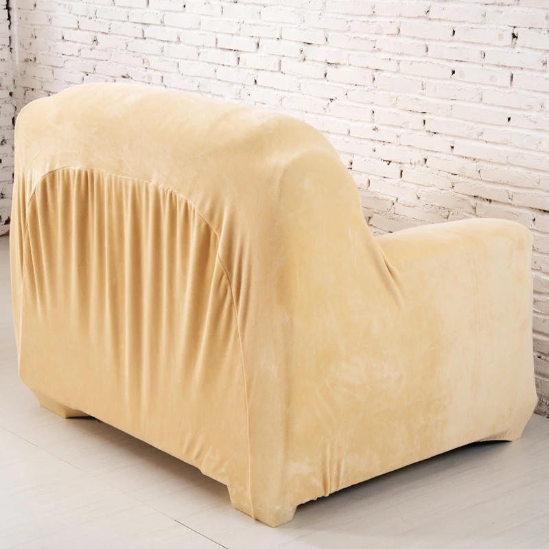 Однотонный плюшевый чехол для дивана секционные растягивающиеся чехлы сидений