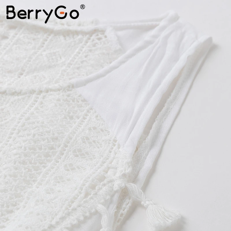 BerryGo Простое чешское летнее льняное кружевное платье с открытыми плечами праздничное женское платье