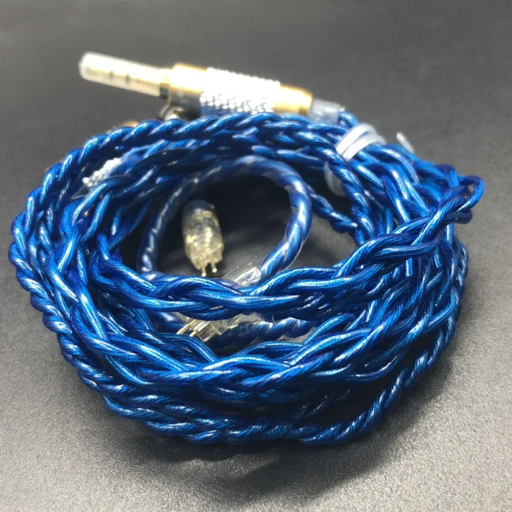 Кабель для наушников FENGRU DIY jdly Blue JC04P 5N OFC 4 Share 252 ядер Shure SE215 IE80 KZ ZST ZSN Pro ZS10 ASX ZSX |