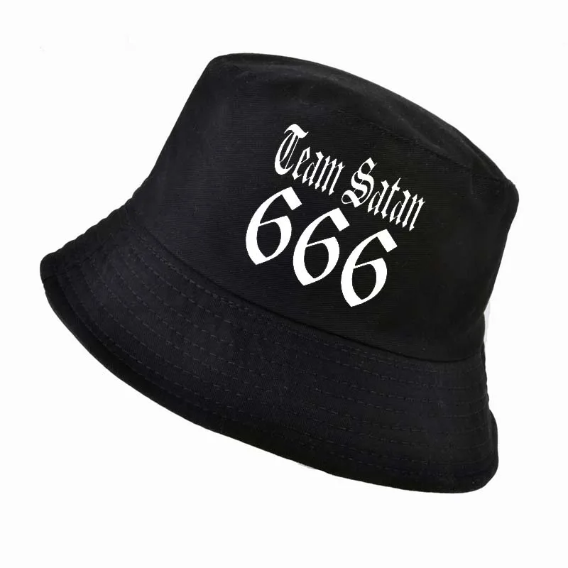 Команда сатана 666 cap Для мужчин Женская мода 100% хлопок Панама летняя в стиле хип