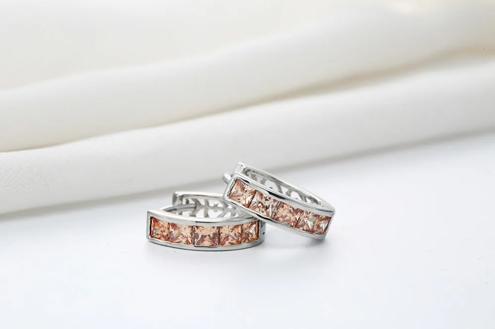 Модные серьги Kinitial кольца Huggie с коричневым кубическим цирконием ювелирные
