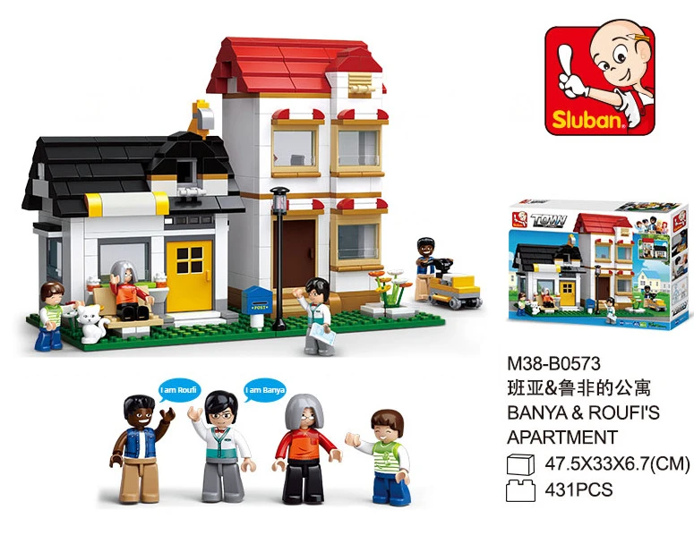 Sluban 0573 Kompatibel мит LegoDoppel Szene мини рант гробе Luxus бунгало виллен Bausteine зигеля