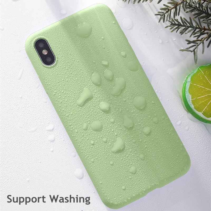 Жидкий силиконовый чехол для телефона iPhone X XS XR 6S 7 8 Plus 11 Pro Max 12 противоударный
