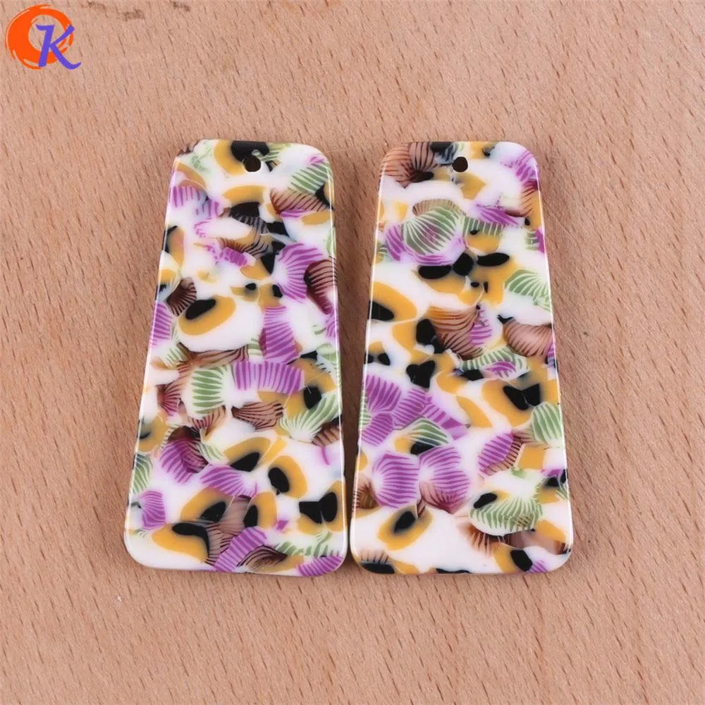 Purple Solid Сердечный Дизайн 50 шт 20*38 мм Изготовление ювелирных изделий/фурнитура для сережек/трапециевидная форма/Сделай сам/уксусная кислота бусина/ручная работа/Аксессуары для серег - Цвет: Purple Solid
