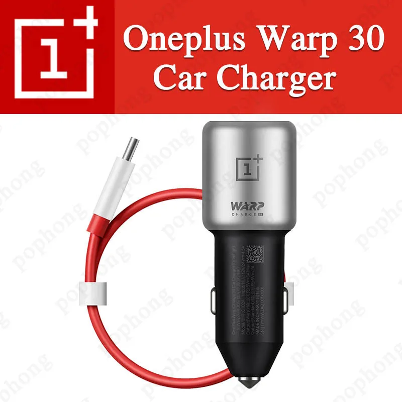 Оригинальное автомобильное зарядное устройство Oneplus Warp Charge 30 5 В = 6 А макс. для 7 Pro