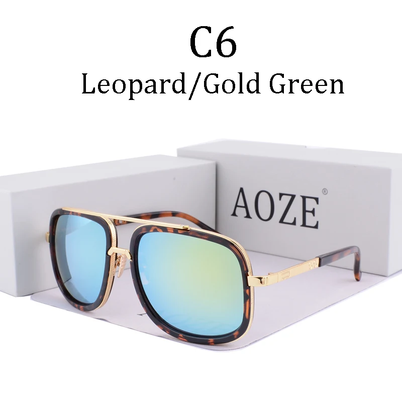 AOZE негабаритных ретро бренд стимпанк Солнцезащитные очки UV400 для мужчин женщин розовые зеркальные солнцезащитные очки анти UVA очки D1828