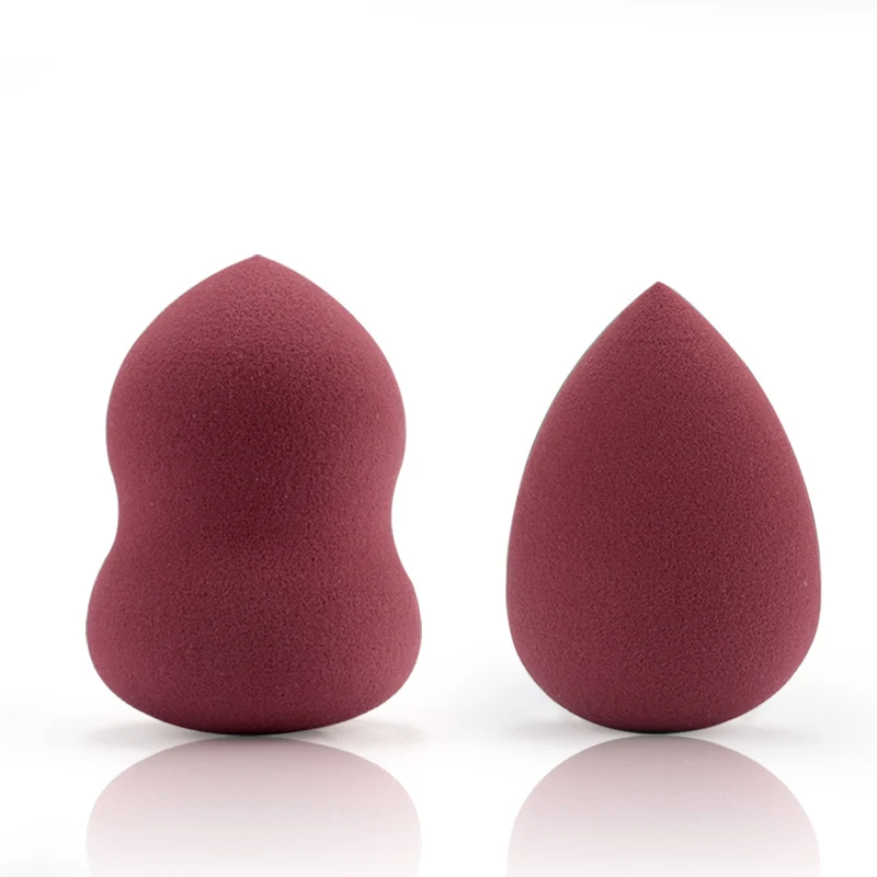 Dark red 2 шт./лот, косметическая губка для макияжа, основа для основы, жидкая пудра, используется для сухого и влажного лица, носа, глаз, макияж, гладкая - Цвет: Dark red