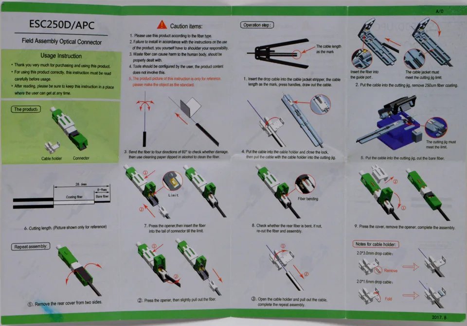 GONGFENG 100 шт. оптоволоконный быстрый холодный соединитель FTTH SC Одномодовый UPC/APC Быстрый Соединитель специальная