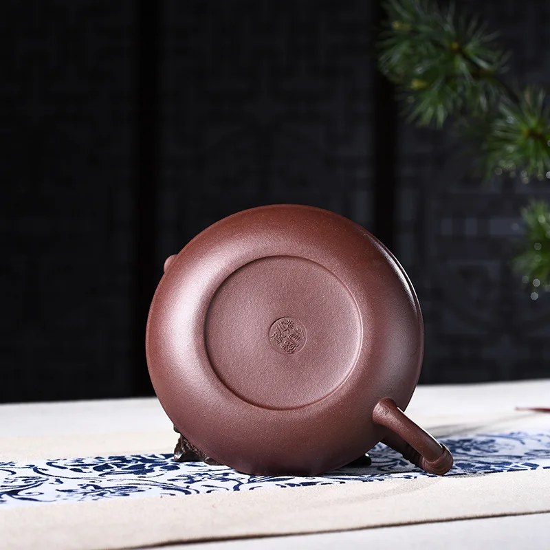 Исин Чайник Подлинная все ручной работы сырой руды фиолетовый грязи рыбы прыжок