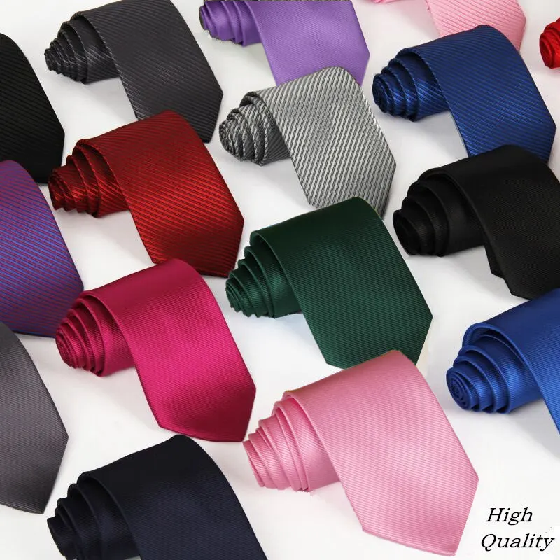 8cm neck tie for men silver tie solid black green corbatas para hombre de gravata slim wedding necktie accessories gravata rose