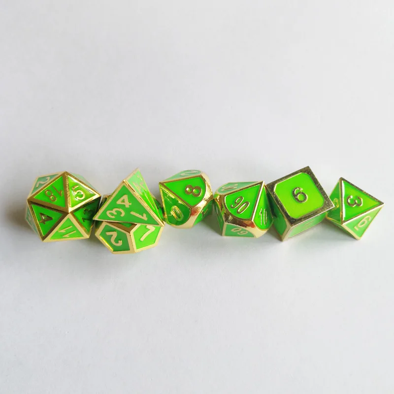 Factory exports new font dungeons &amp dragons 7 PCS /set creative RPG dice d&ampd metal die fluorescent green | Спорт и развлечения