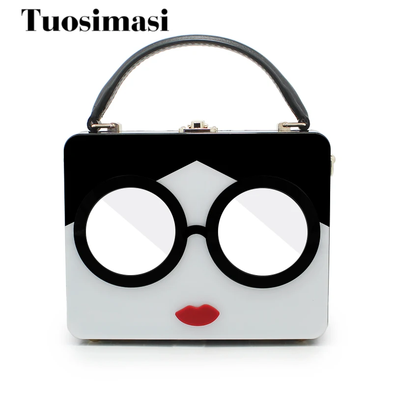 Большая Сумка-тоут пластиковая женская сумка клатч мультяшная на плечо жесткая