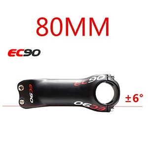 6 degrees 80mm EC90 карбоновое волокно стояк шоссейный велосипед ультра-светильник стержень стояка MTB велосипедный стержень стояк кран-17 градусов 6 градусов 31,8-28,6 - Цвет: 6 degrees 80mm