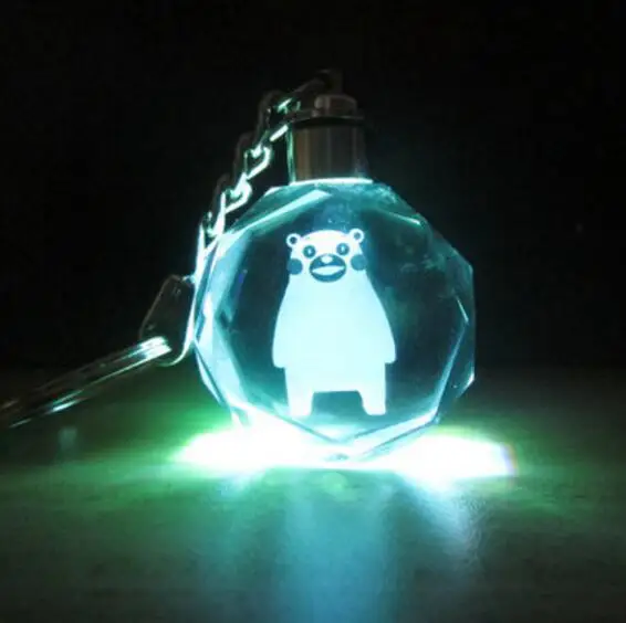 COSANER Kumamon черный аниме светодиодный брелок на цепочке Хрустальный светильник