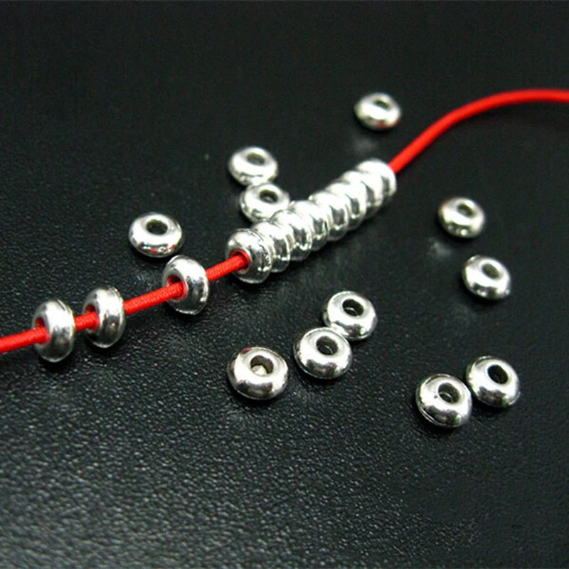 100 шт./лот тибетские плоские круглые крошечные металлические бусины 5 мм