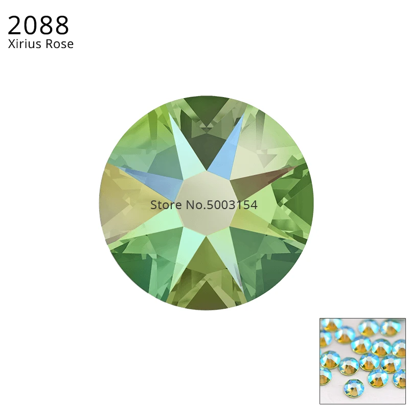 Peridot Shimmer 214F 24 шт.) Оригинальные кристаллы от Swarovski 2058 XILION 2088 XIRIUS Rose без горячей фиксации стразы с плоской задней частью для украшения ногтей - Цвет: Peridot Shimmer 214F