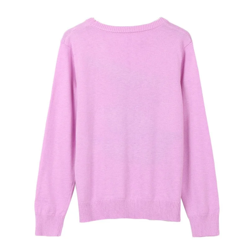 JOYDU 2018 New Autumn Jumper Cute Cat Cartoon Pattern Long Sleeve Knitted Sweater Women Purple Sweet Runway Harajuku Top | Женская