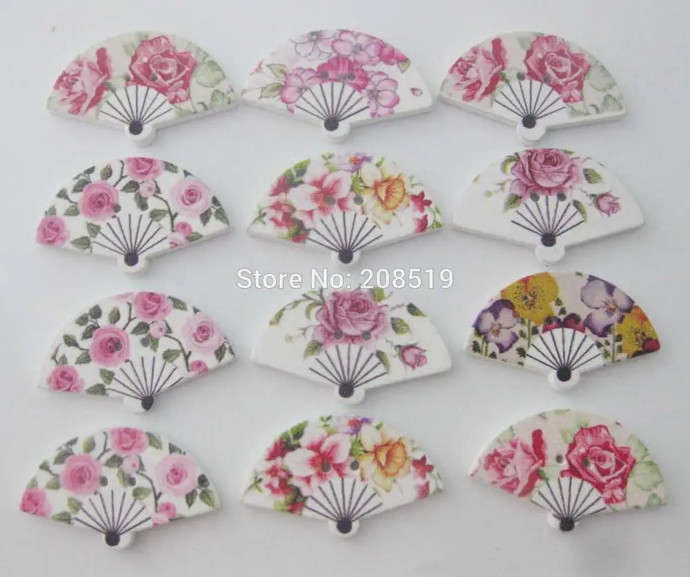 

WBNGLS 2 отверстия Форма вентилятора декоративный Скрапбукинг пуговиц для шитья смесь 150 шт Деревянные Кнопки DIY поставки