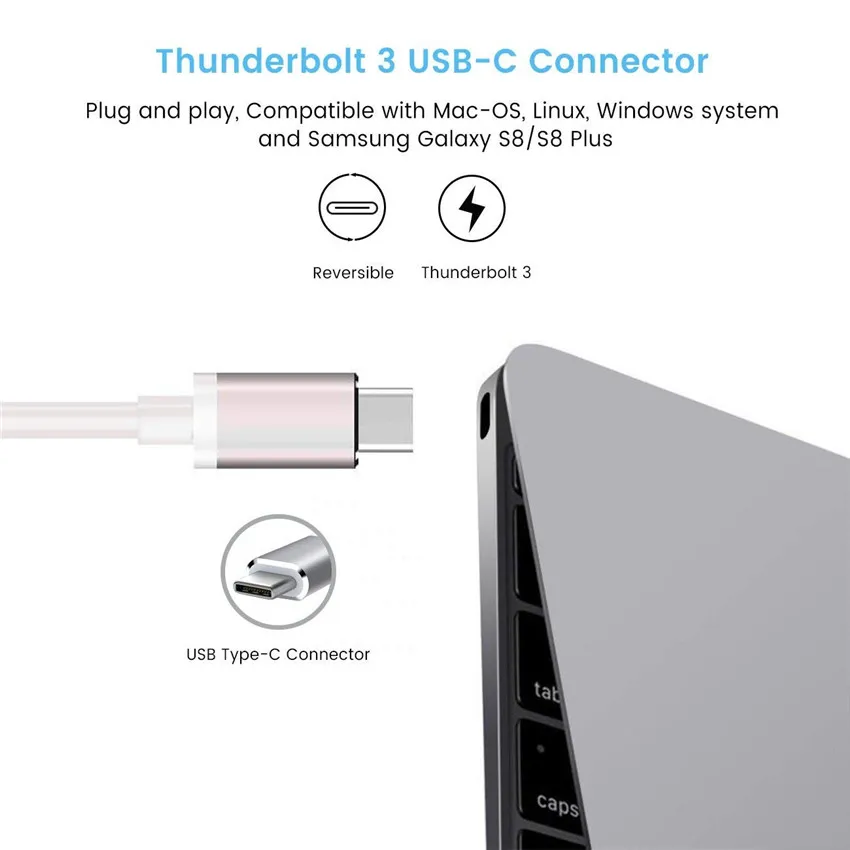 USB C концентратор к HDMI DisplayPort 3840*2160 4K адаптер типа VGA DVI 1080P конвертер для Macbook