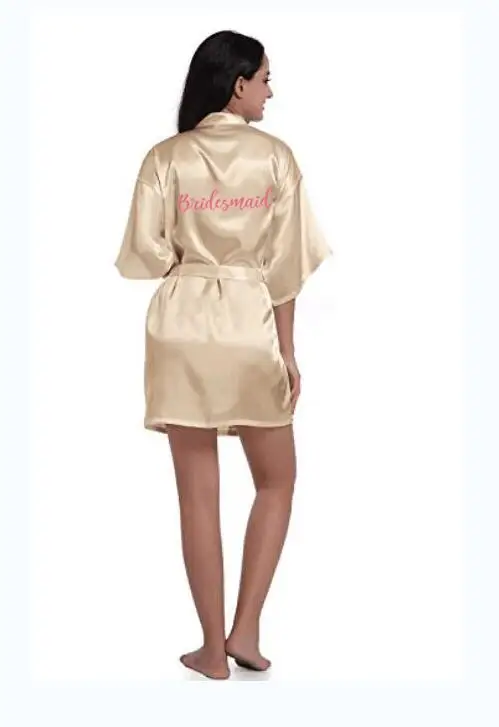 sexy champagne robe bride kimono satin women Bathrobe wedding sister mother of the groom bridesmaid robes | Женская одежда