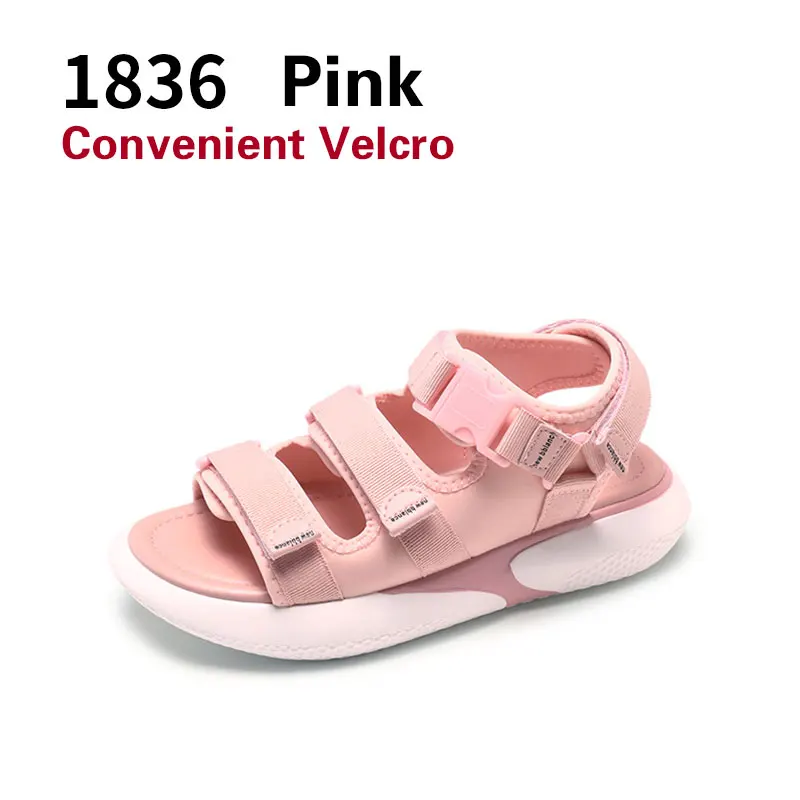 1836 Pink NKAVQI/женские босоножки; коллекция года; Летние босоножки на платформе с пряжкой; цвет черный, белый; женская обувь на толстой плоской подошве; обувь на танкетке с открытым носком - Цвет: 1836 Pink