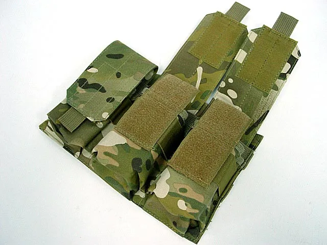 Тактический MOLLE тройной M4 подсумок камуфляж Gaine Pack военный тактический страйкбол клип Лесной Камуфляж Mag охотничья сумка Flyye - Цвет: CP