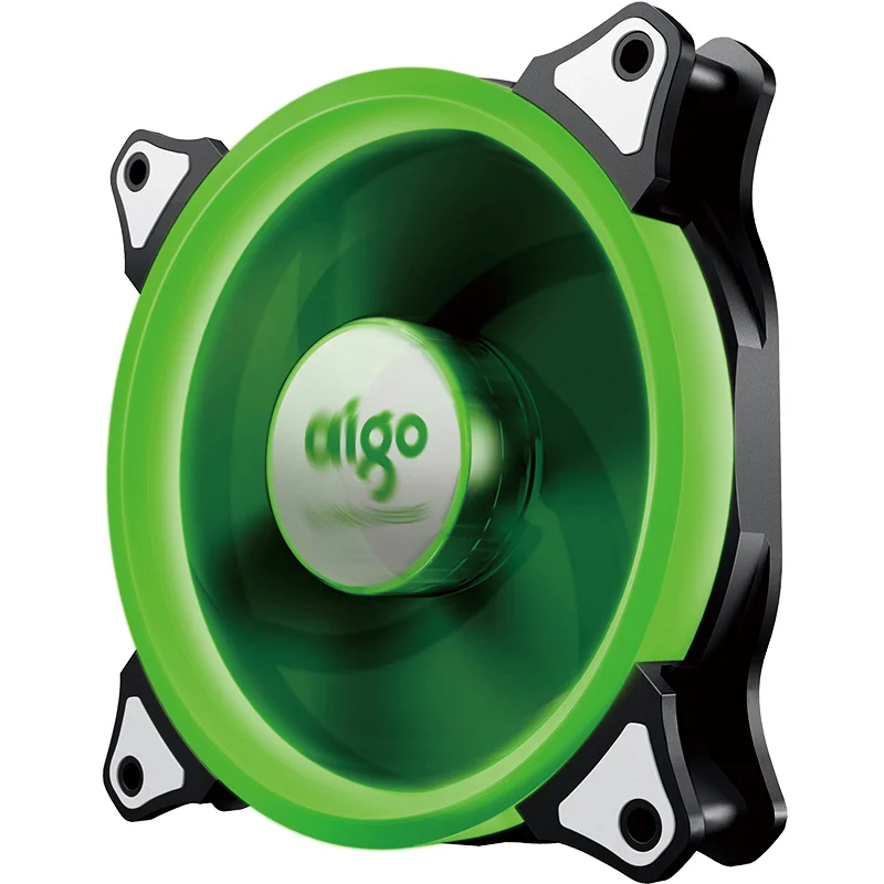 aurora green Aigo Aurora 120 мм чехол-вентилятор 3 Pin+ 4 pin светодиодный охлаждающий кулер 12 в охлаждающий вентилятор с двойным кольцом Простая установка для компьютера - Цвет лезвия: aurora green
