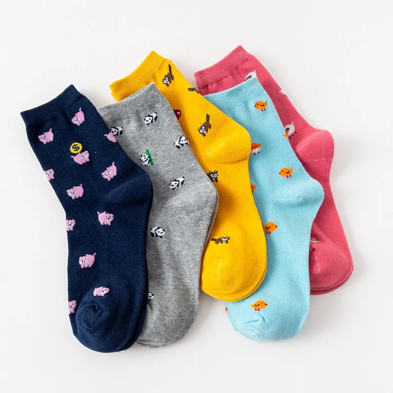 Женские хлопковые милые Мультяшные носки Kawaii Летние бамбуковые в виде панды