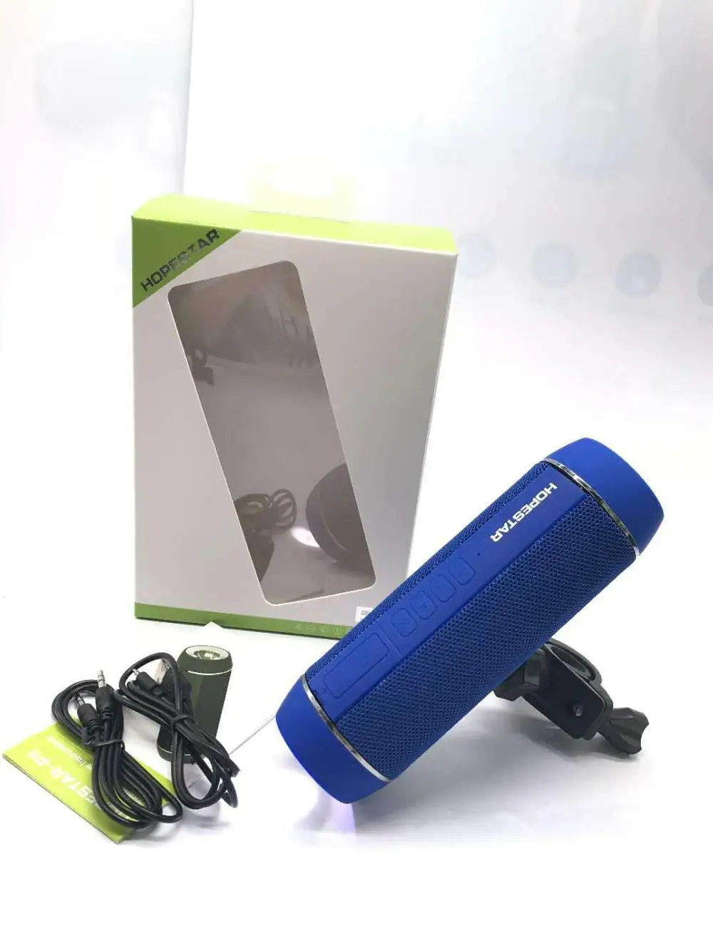 Blue Speaker HOPESTAR P11 водонепроницаемый Bluetooth динамик открытый велосипедный портативный сабвуфер FM беспроводной динамик s Powerbank светодиодный светильник крепление для велосипеда - Цвет: Blue Speaker