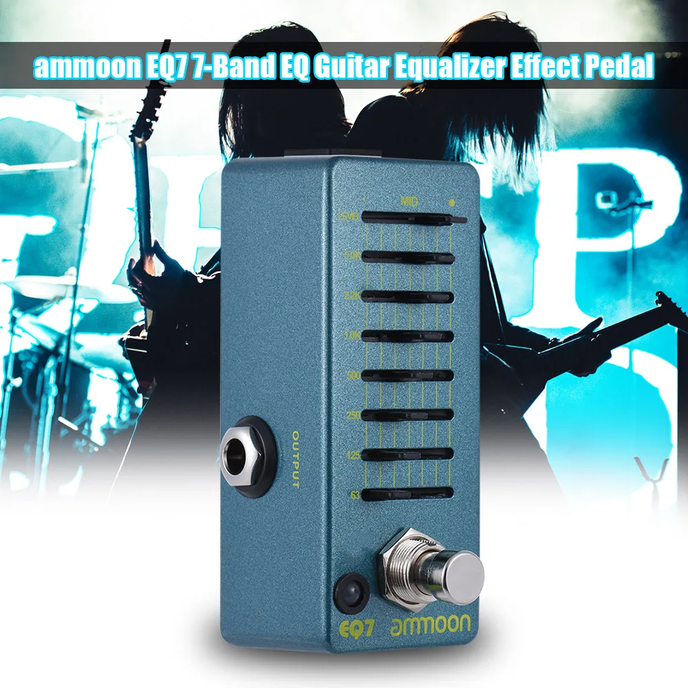 Ammoon EQ7 Мини гитарный Эквалайзер педаль эффектов 7 полосный эквалайзер корпус из